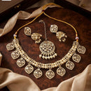 Kavita Art Premium Crystal Stone And Pearl Necklace Set