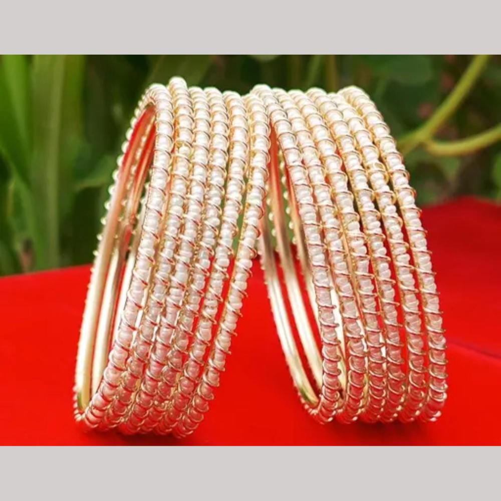 Kavita Art Beautiful Pearl Bangles Set for Wedding Wear