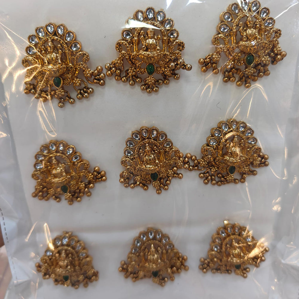 Kavita Art Classic Pota Stone And Pearl Hair Brooch