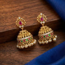 Kavita Art Designer Pota Austrian Stone And Pearl Jhumki Earrings