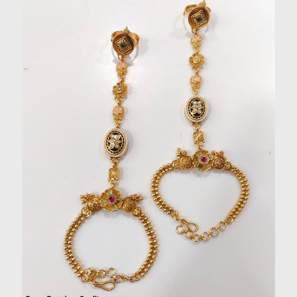 Kavita Art Wedding Wear Pota Stone Hath Panja