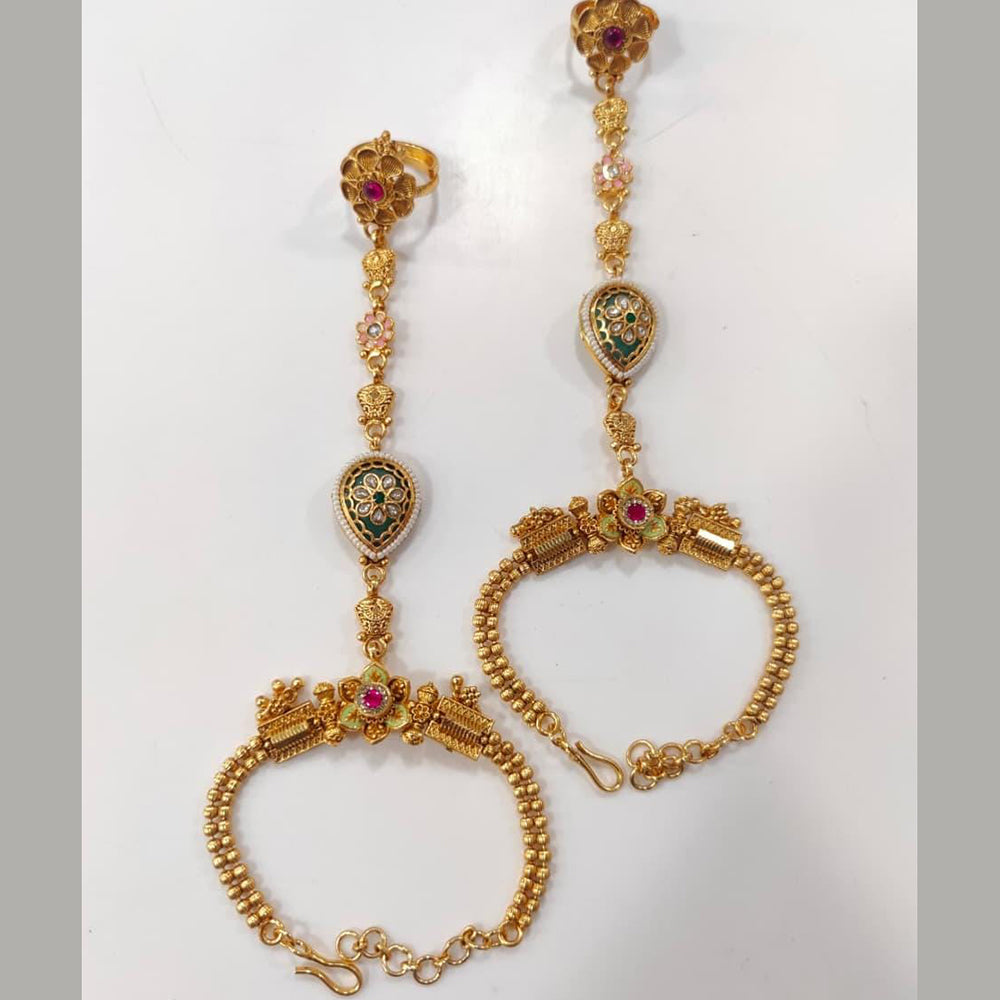 Kavita Art Wedding Wear Pota Stone Hath Panja