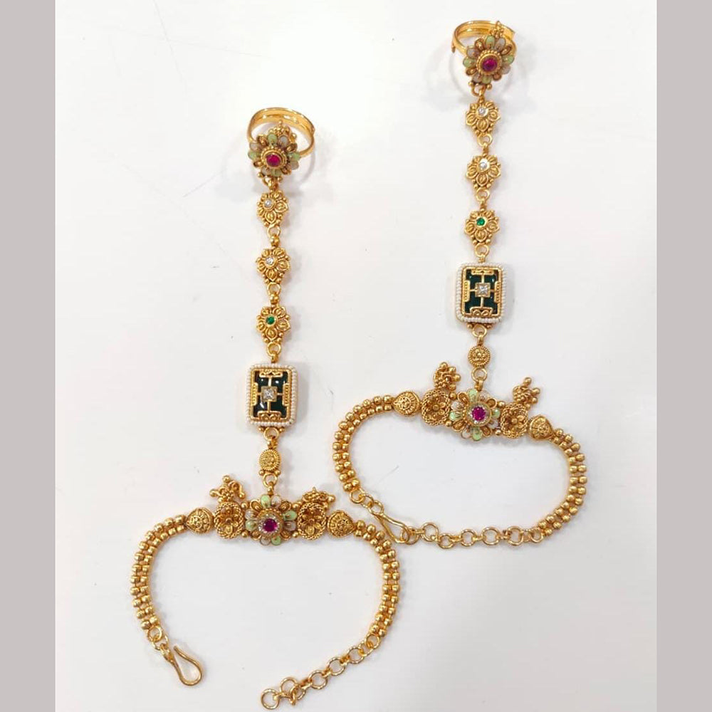 Kavita Art Wedding Wear Pota Stone Hath Panja