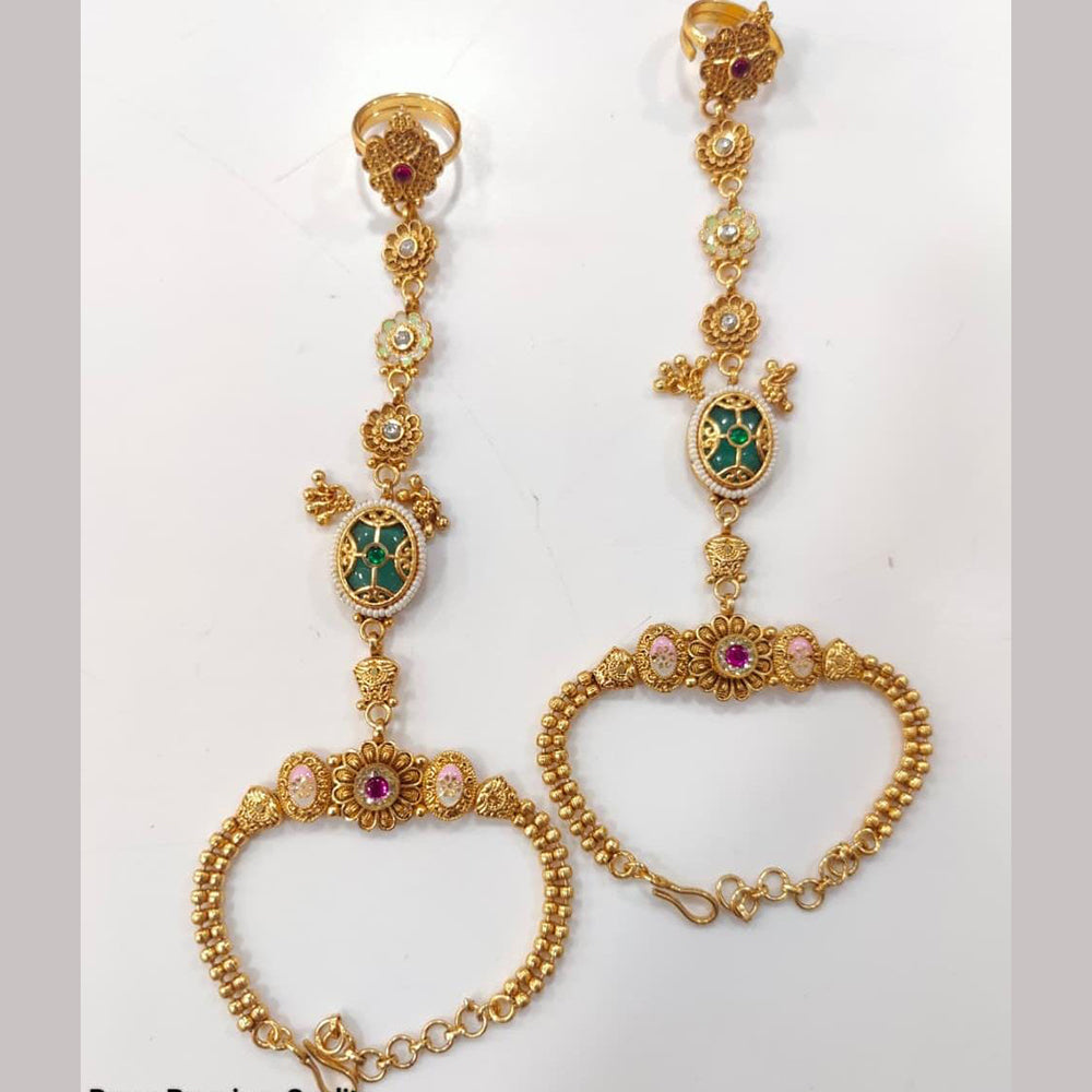 Kavita Art Wedding Wear Pota Stone Hath Panja