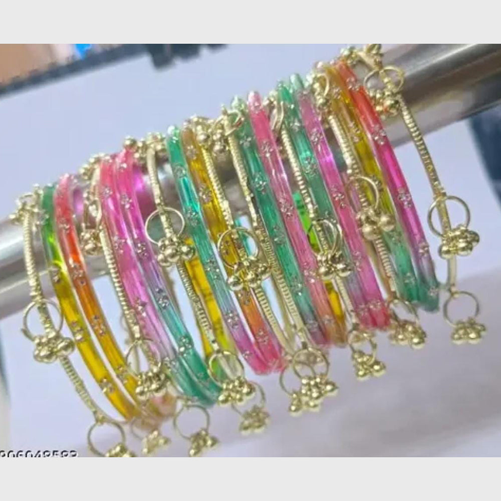Kavita Art Wedding Special Raindrop Glass Kashmiri Bangles Set