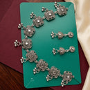 Kavita Art Boho Style Oxidised Plated Mirror And Pearl Necklace Set