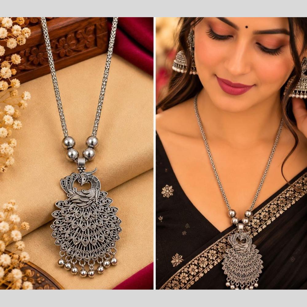 Kavita Art Boho Style Oxidised Plated Necklace 