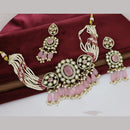 Kavita Art Elegant Pota Stone And Pearl Choker Necklace Set for Women