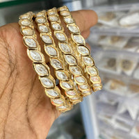 Kavita Art Graceful Polki Kundan Stone Embellished Bangles Set