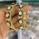 Kavita Art Graceful Polki Kundan Stone And Meenakari Openbale Bangles Set