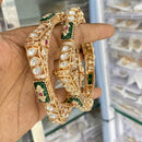 Kavita Art Graceful Polki Kundan Stone And Meenakari Openbale Bangles Set