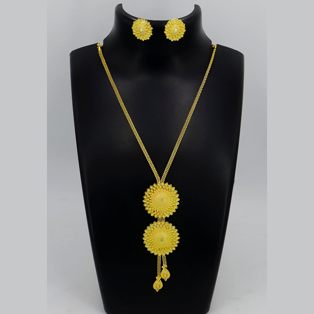 Mahavir Gold Plated Long Necklace Set