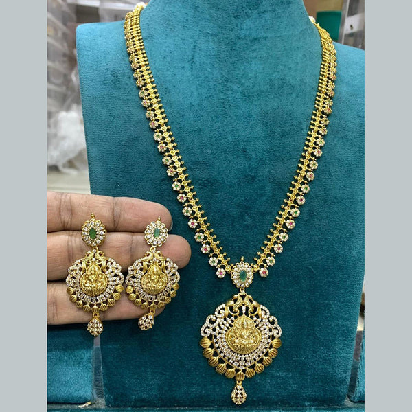 Sona Creation Gold Plated Austrian Stone Long Necklace Set