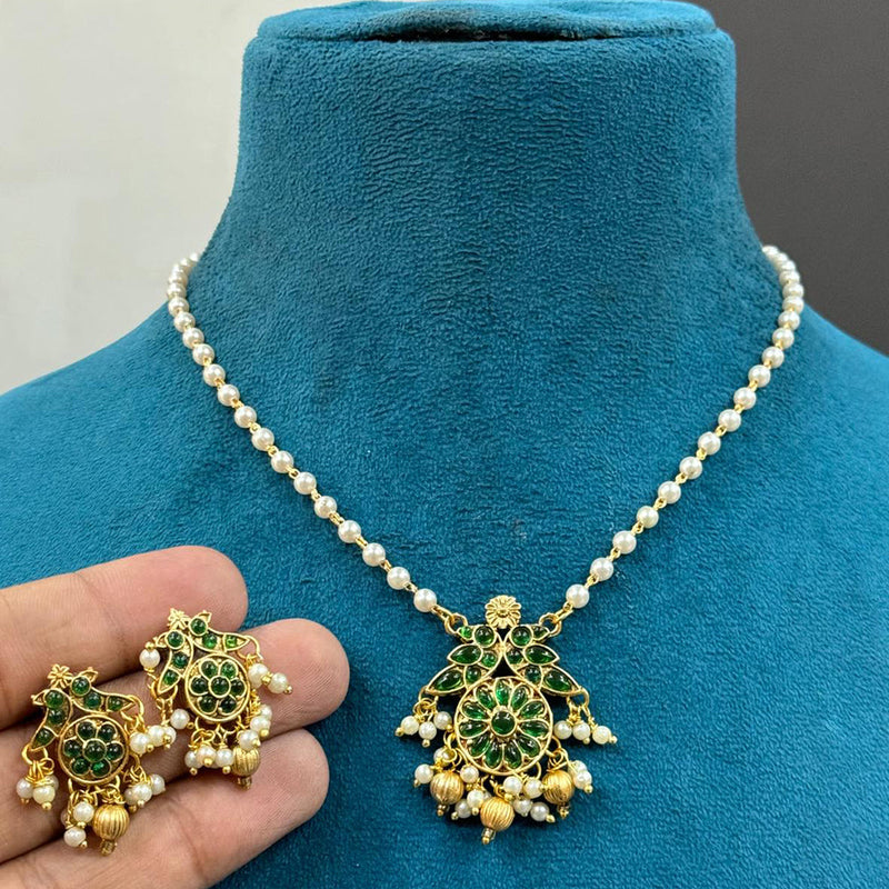 Sona Creation Gold Plated Kundan And Pearl Necklace Set