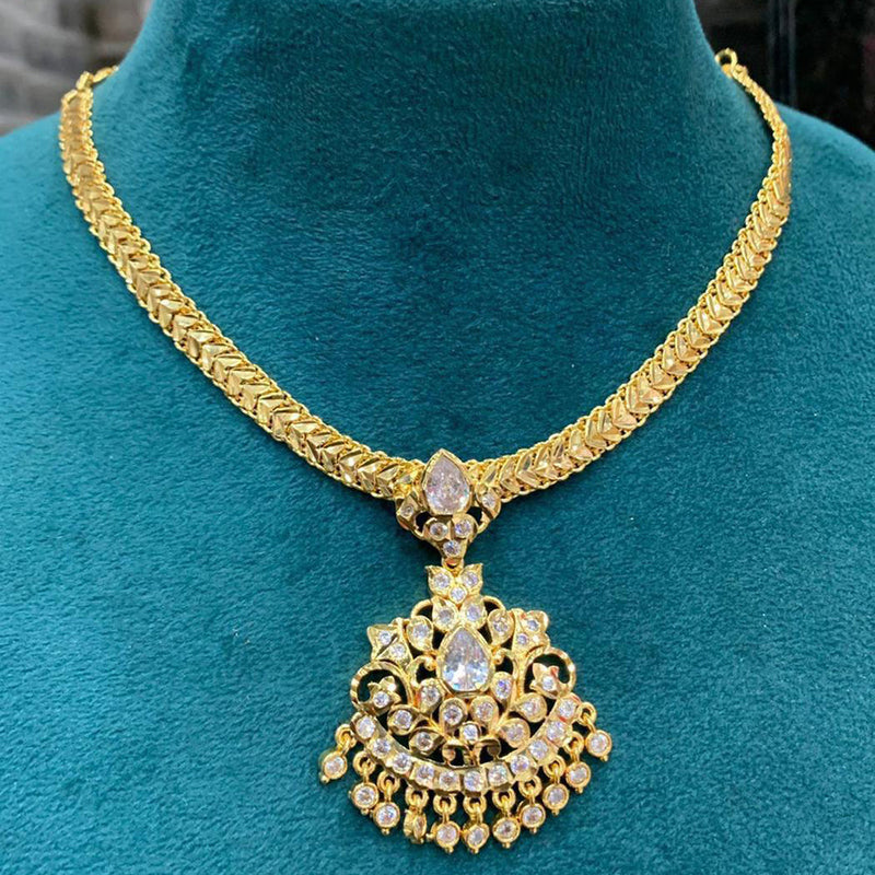 Sona Creation Gold Plated Pota Stone Necklace Set