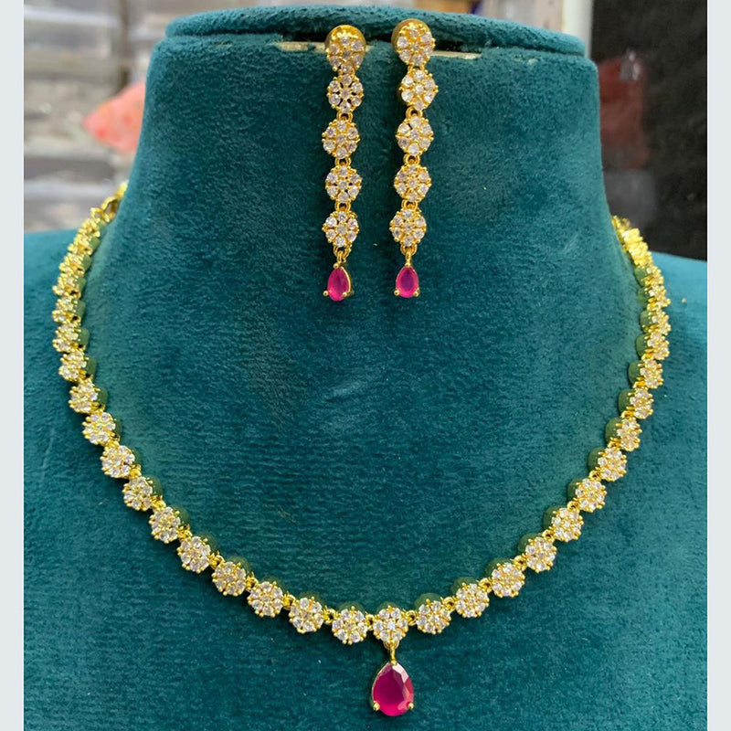 Sona Creation Gold Plated Austrian Stone Necklace Set