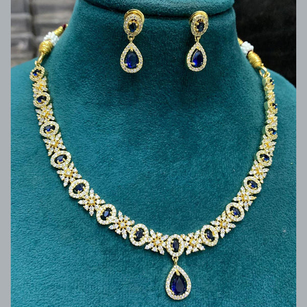 Sona Creation Gold Plated AD Necklace Set