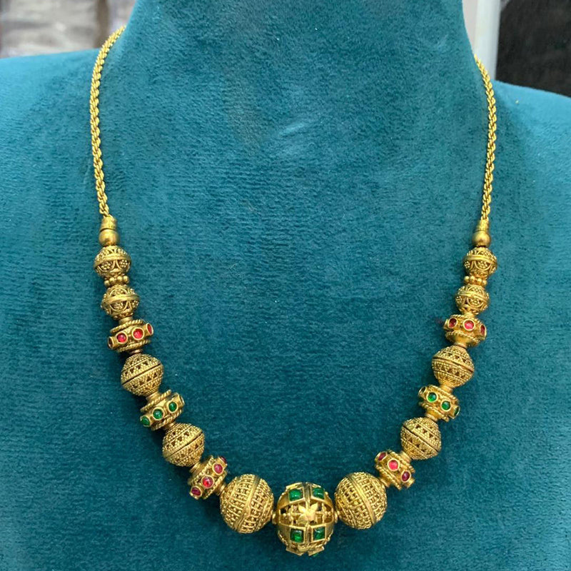 Sona Creation Gold Plated Pota Stone Long Necklace