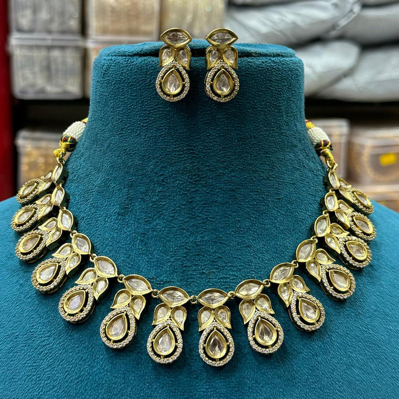 Sona Creation Gold Plated Polki Kundan Necklace Set