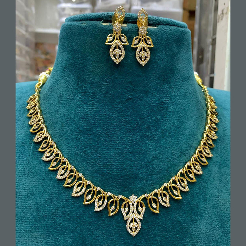 Sona Creation Gold Plated Austrian Stone Necklace Set