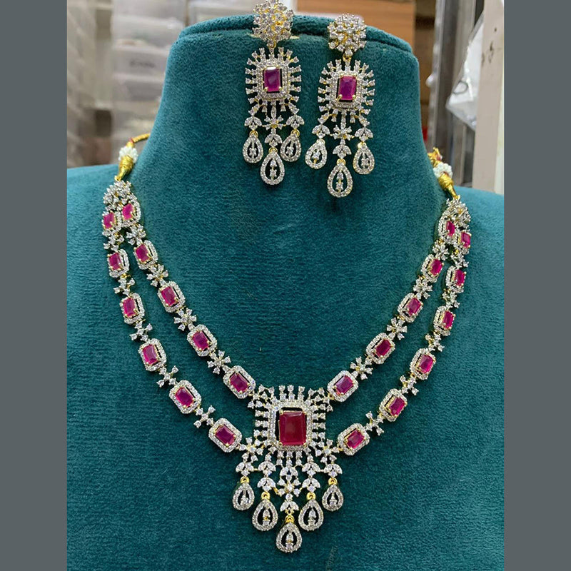 Sona Creation Gold Plated AD Necklace Set