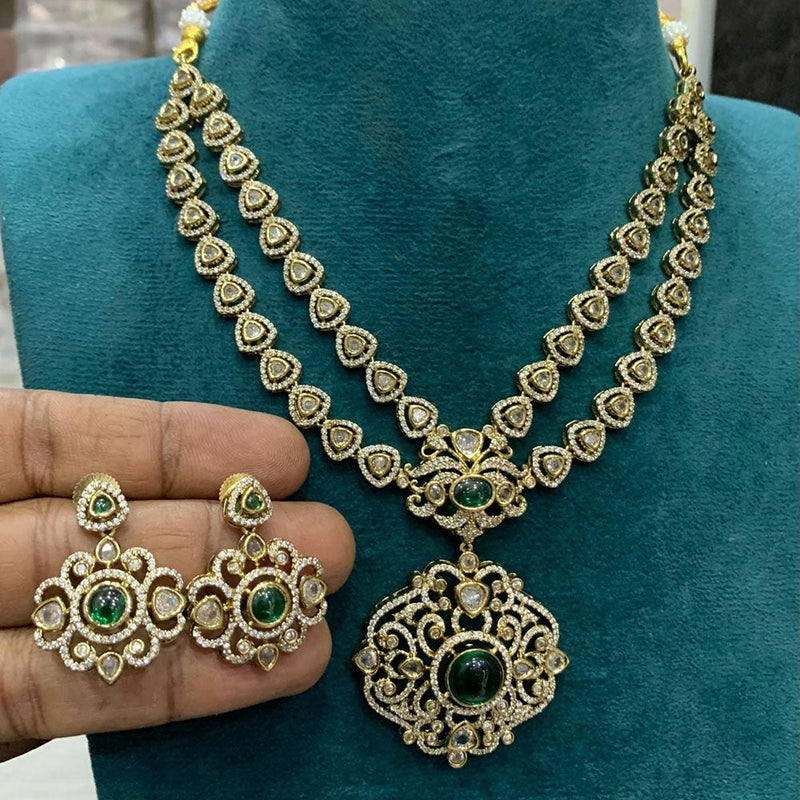 Sona Creation Gold Plated Polki Kundan Stone Necklace Set