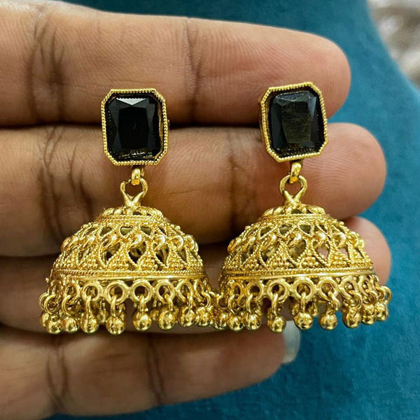 Sona Creation Gold Plated Crystal Stone Jhumki Earrings