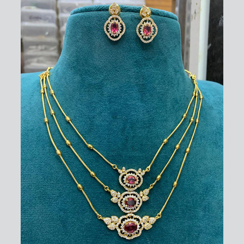 Sona Creation Gold Plated AD Necklace Set