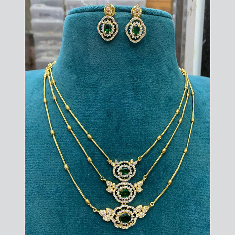 Sona Creation Gold Plated AD Necklace Set