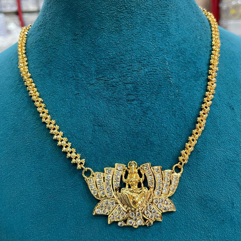 Sona Creation Gold Plated Austrian Stone Temple Necklace Set