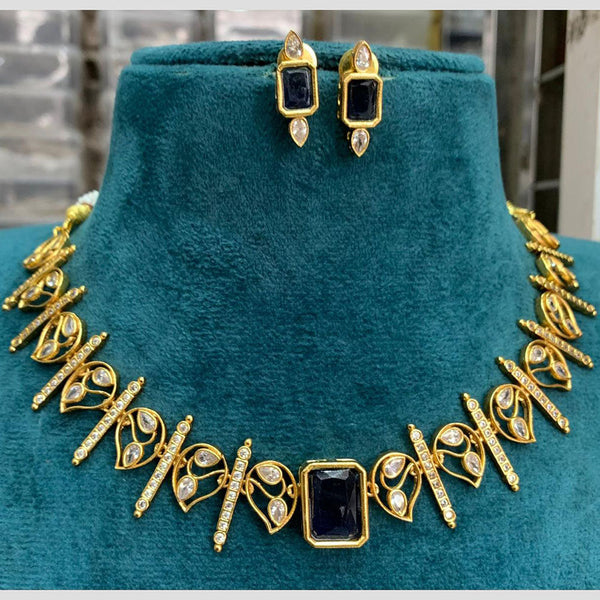 Sona Creation Gold Plated Crystal Stone Choker Necklace Set