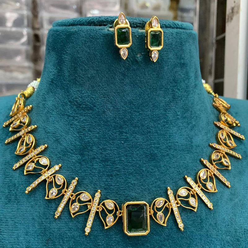 Sona Creation Gold Plated Crystal Stone Choker Necklace Set