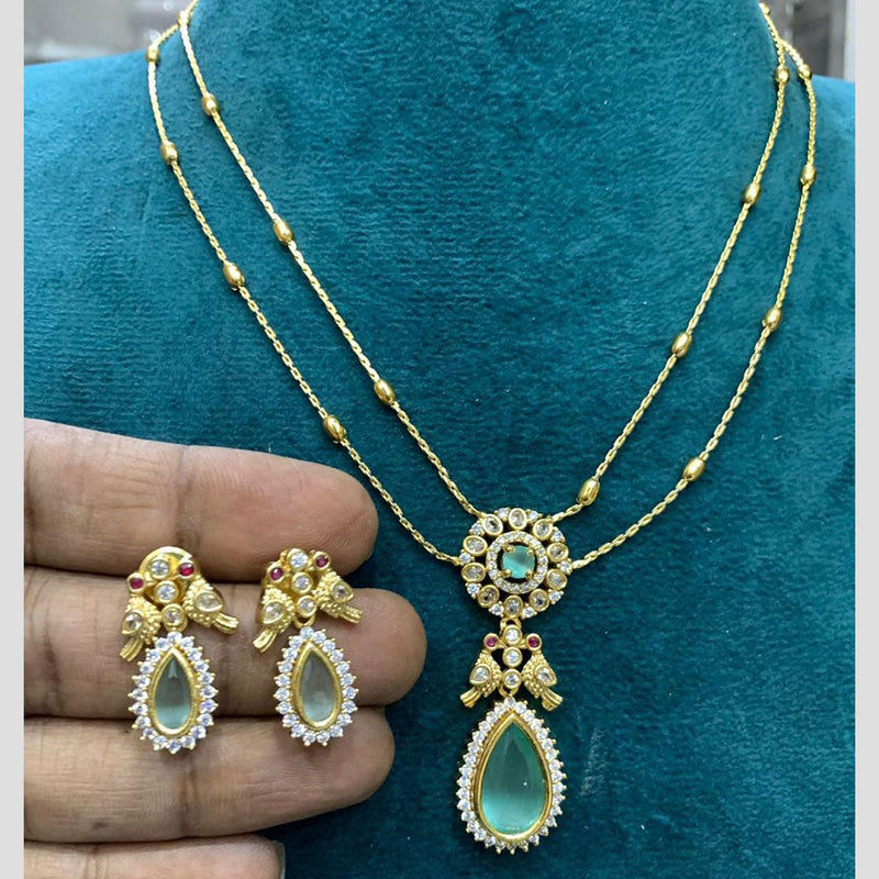 Sona Creation Gold Plated AD Necklace Set