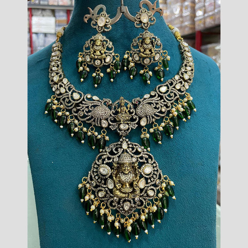 Sona Creation 2 Tone AD Temple Long Necklace Set