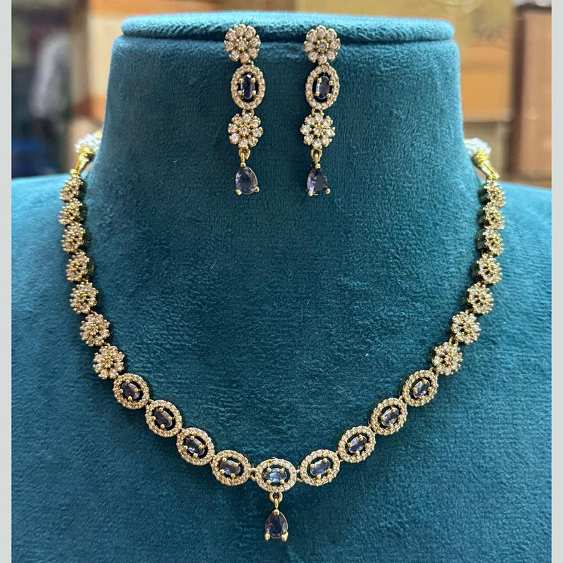 Sona Creation Gold Plated Austrian Stone Necklace Set