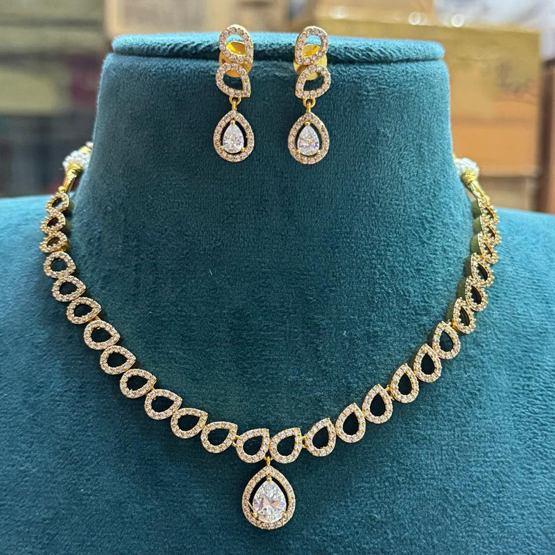 Sona Creation Gold Plated Austrian Stone Necklace Set