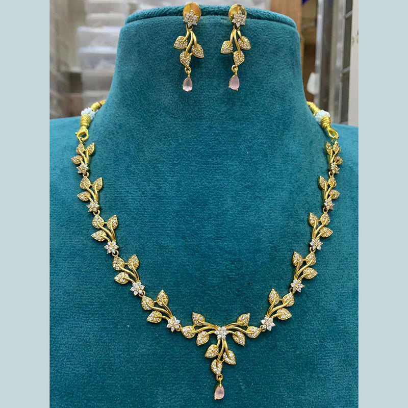 Sona Creation Gold Plated Austrian Stone Necklace Set