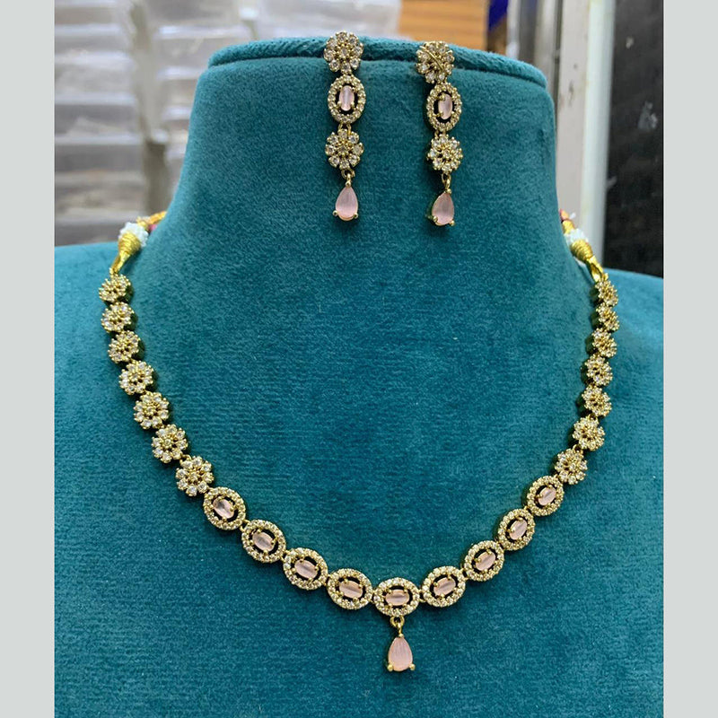 Sona Creation Gold Plated AD Necklace Set