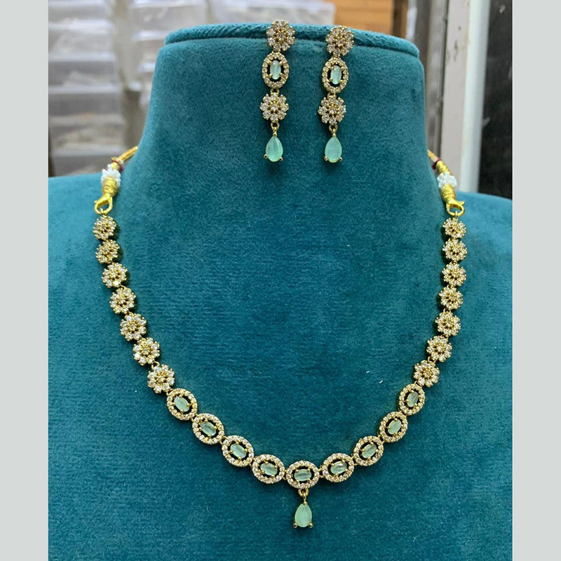 Sona Creation Gold Plated AD Necklace Set