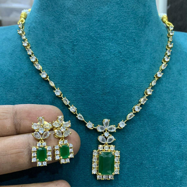 Sona Creation Gold Plated AD Necklace Set