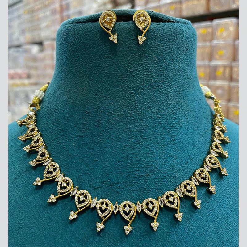 Sona Creation Gold Plated Austrian Stone Necklace Set