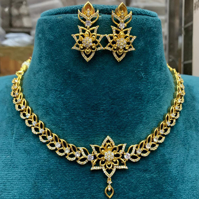 Sona Creation Gold Plated Austrian Stone Choker Necklace Set