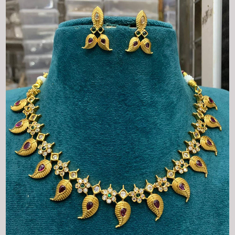 Sona Creation Gold Plated Kundan Stone Necklace Set