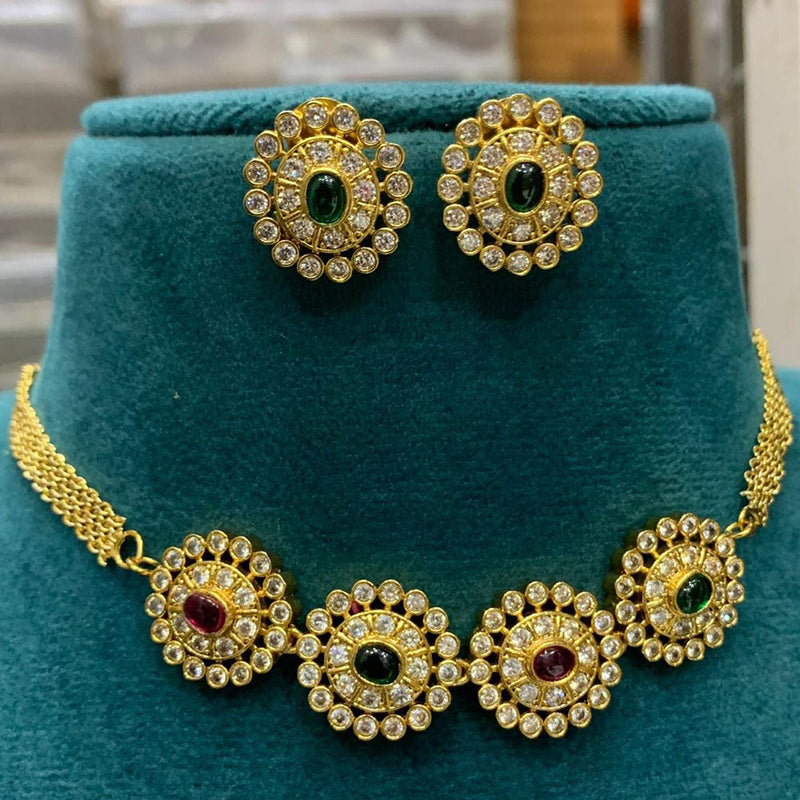 Sona Creation Gold Plated Kundan Stone Choker Necklace Set ( Kids Necklace)