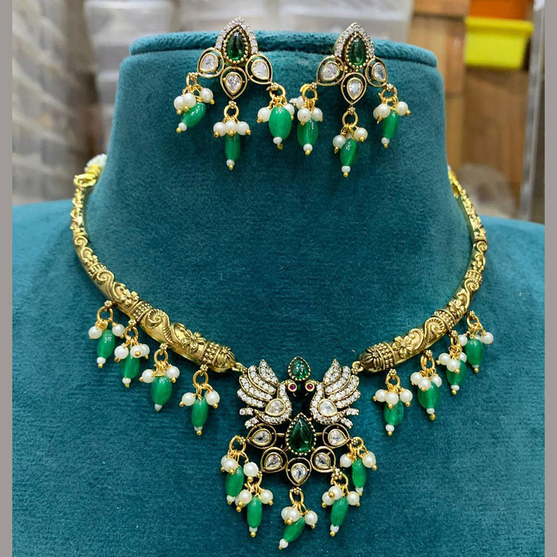 Sona Creation Gold Plated Polki Kundan Stone Choker Necklace Set