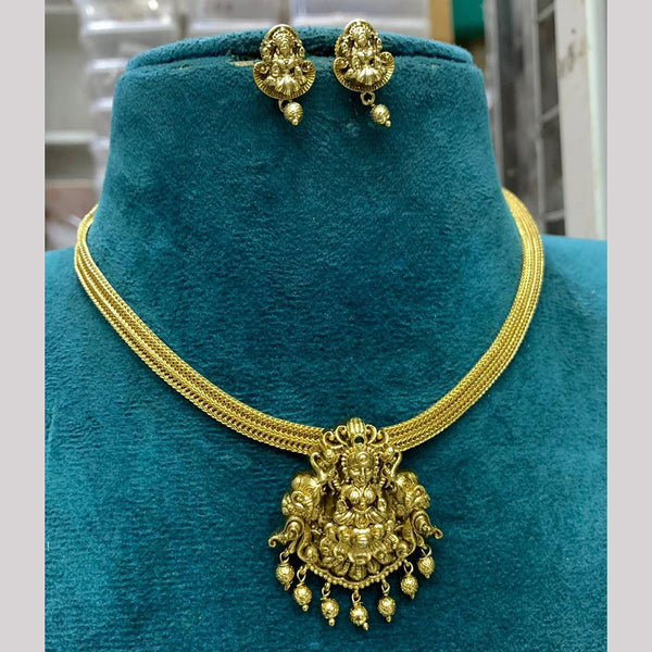 Sona Creation Gold Plated Temple Necklace Set