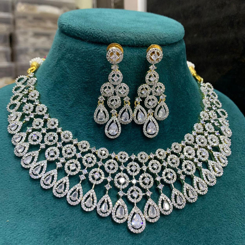 Sona Creation American Diamond Necklace Set