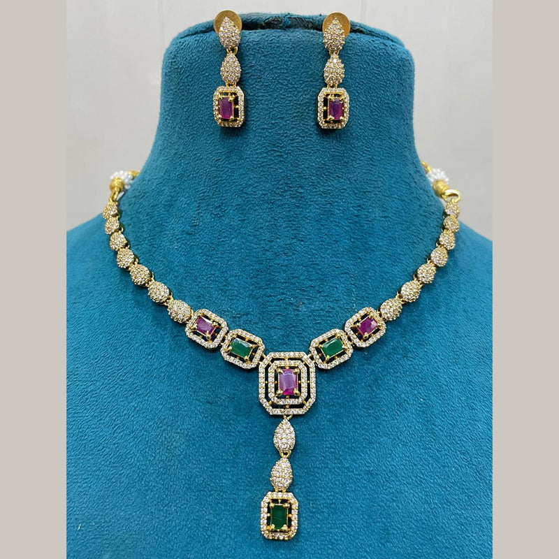 Sona Creation American Diamond Necklace Set