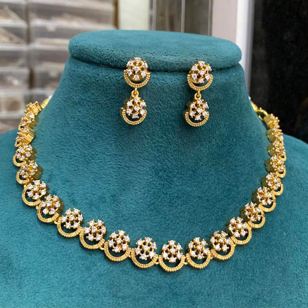 Sona Creation Gold Plated Austrian Stone Choker Necklace Set