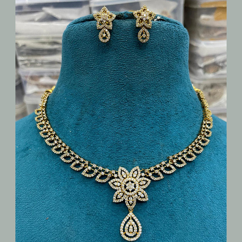 Sona Creation Gold Plated Austrian Stone Necklace Set